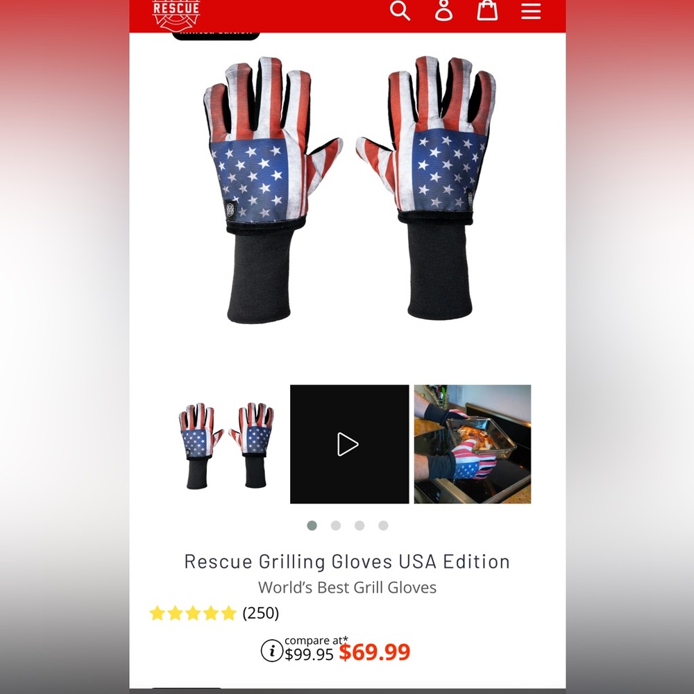 2 pair New from Fire Rescue Patriotic Men's Gloves - Picture 5 of 7